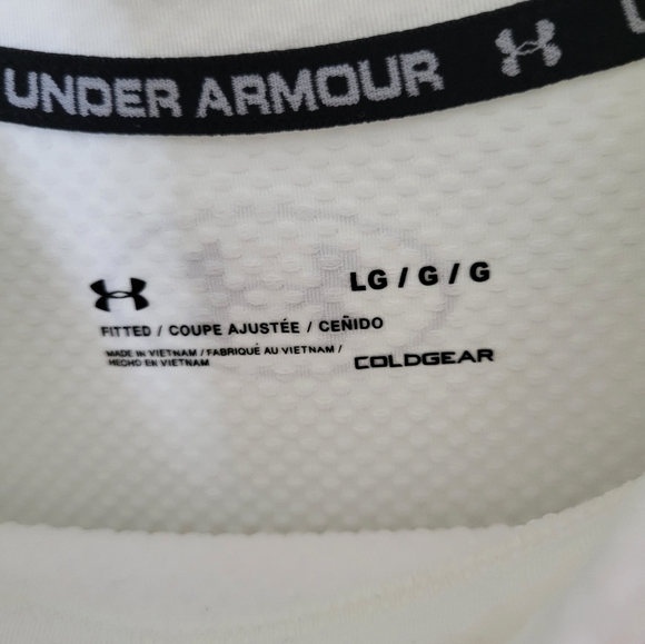 Under Armour UA Long Sleeve Grid Mock Neck Fitted ColdGear White New Large - Picture 7 of 9
